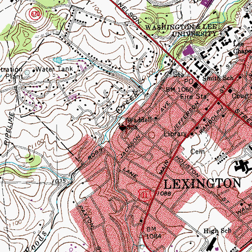 Topographic Map of Harrington Waddell Elementary School, VA