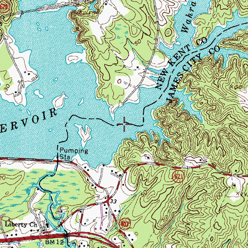 Topographic Map of Wahrani Swamp, VA