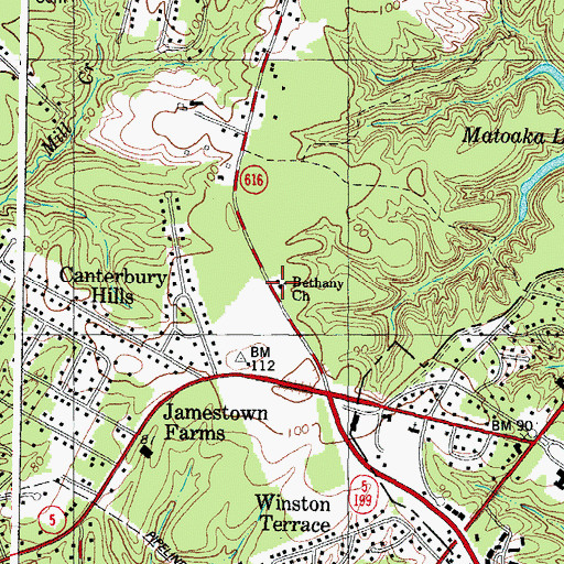 Topographic Map of Walnut Hill Church, VA