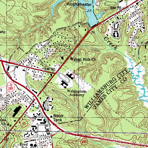 Topographic Map of Walsingham Academy Upper School, VA