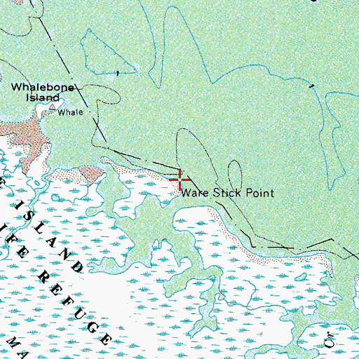 Topographic Map of Ware Stick Point, VA
