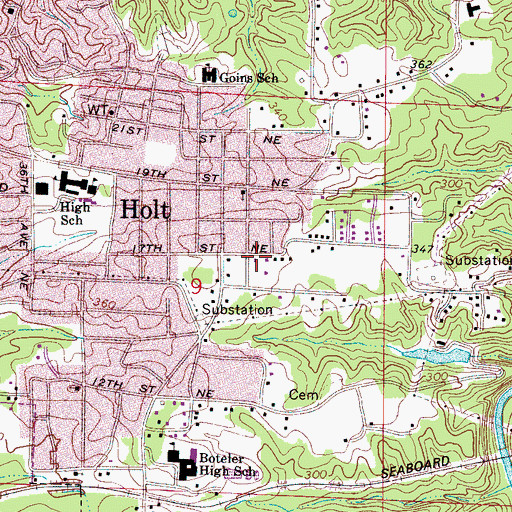 Topographic Map of Church of the Nazarene, AL