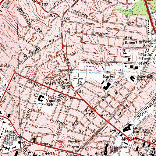 Topographic Map of Washington Park, VA