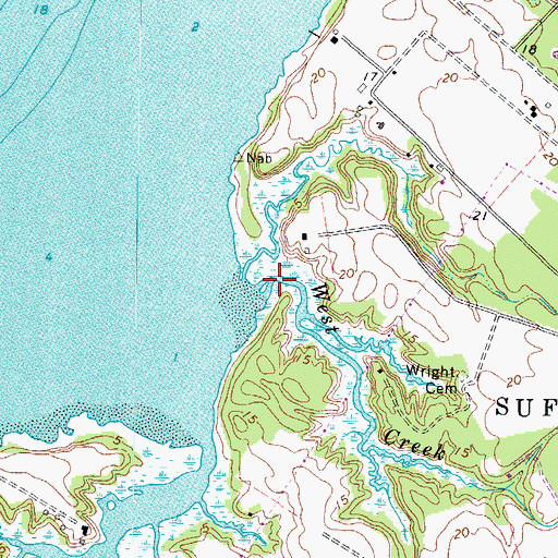 Topographic Map of West Creek, VA