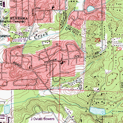 Topographic Map of Circlewood Baptist Church, AL