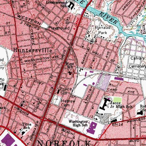 Topographic Map of West School, VA