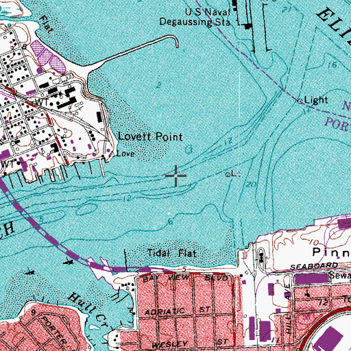 Topographic Map of Western Branch Elizabeth River, VA