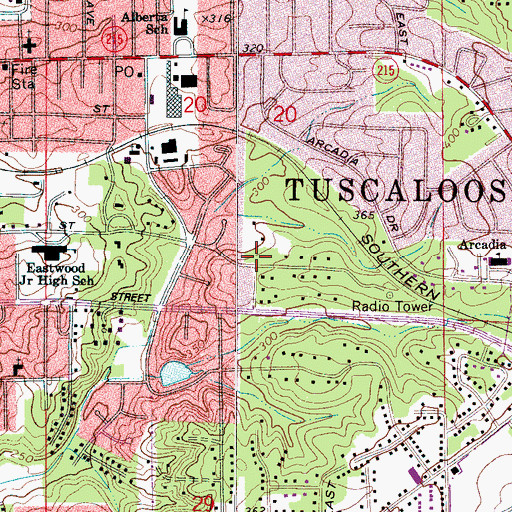 Topographic Map of Claymont, AL