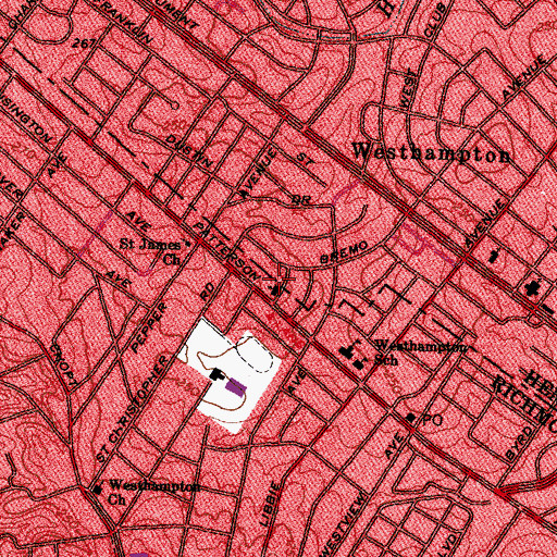 Topographic Map of Westhampton Day School, VA