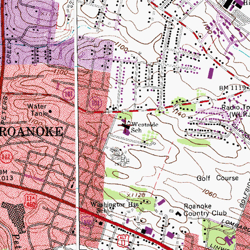 Topographic Map of Westside Elementary School, VA