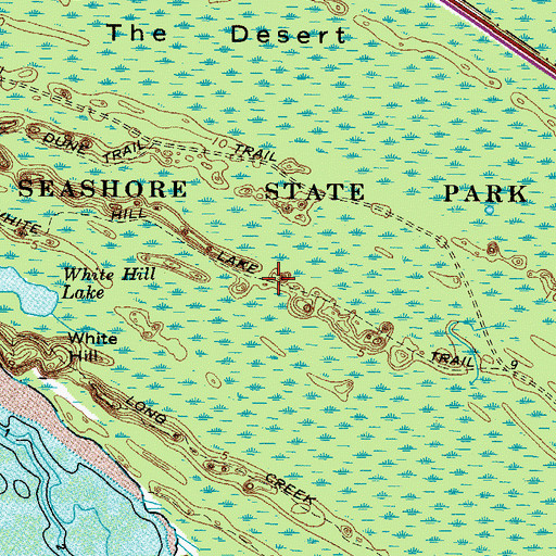 Topographic Map of White Hill Lake Trail, VA