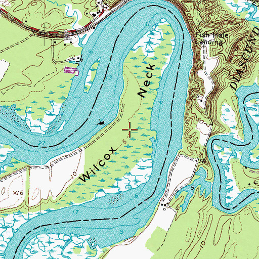 Topographic Map of Wilcox Neck, VA