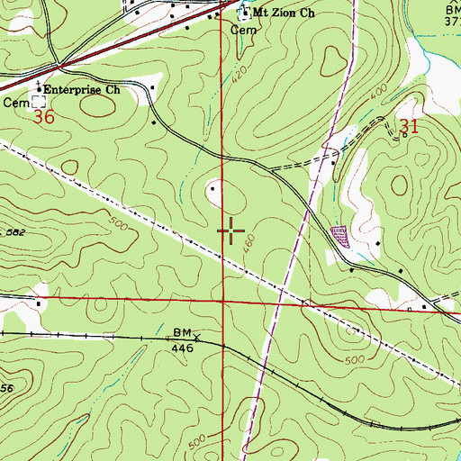 Topographic Map of Clements (historical), AL