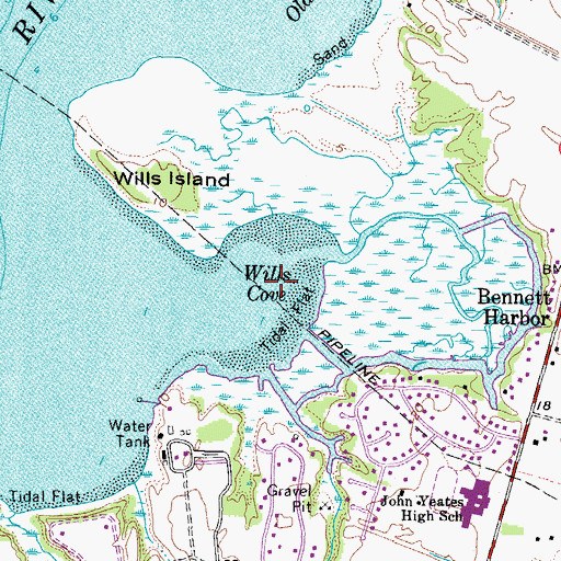 Topographic Map of Wills Cove, VA