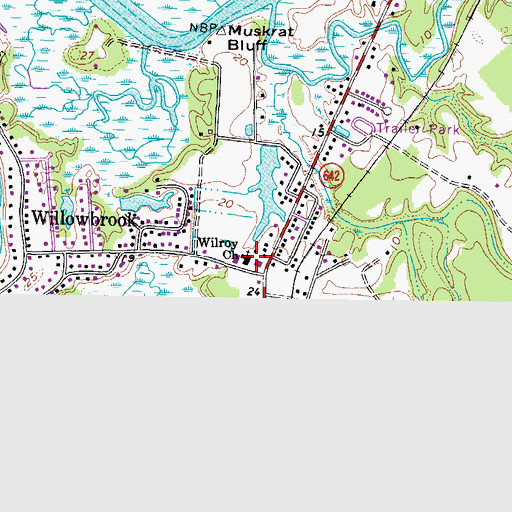 Topographic Map of Wilroy Church, VA