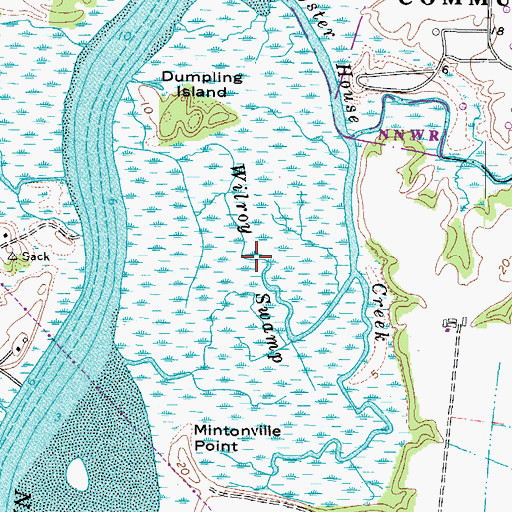 Topographic Map of Wilroy Swamp, VA