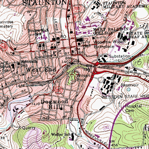 Topographic Map of Wilson Park, VA