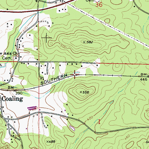 Topographic Map of Clements Station (historical), AL