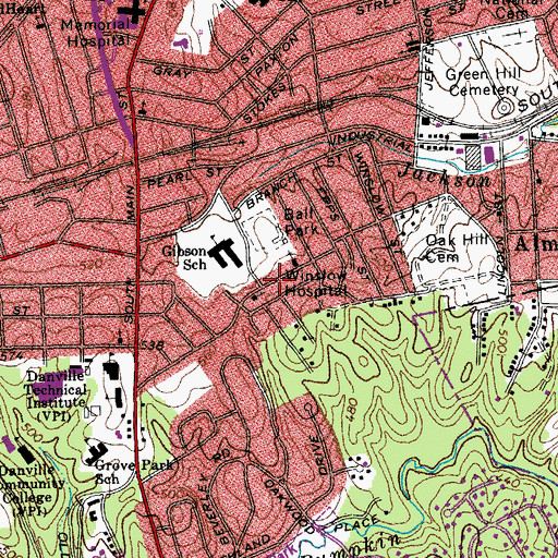 Topographic Map of Winslow Hospital, VA
