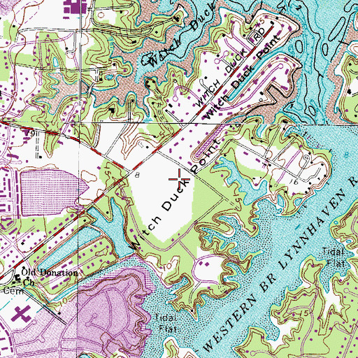 Topographic Map of Witch Duck Point, VA