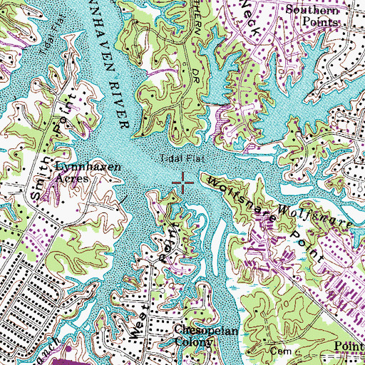 Topographic Map of Wolfsnare Creek, VA