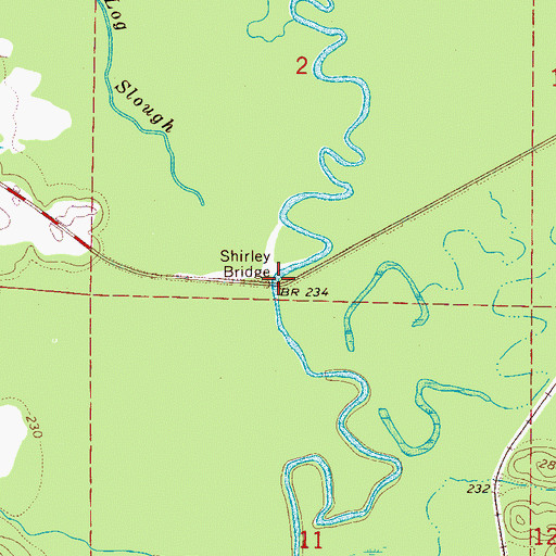 Topographic Map of Cleveland Ferry (historical), AL