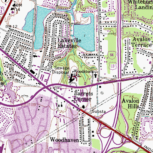 Topographic Map of Woodstock Elementary School, VA
