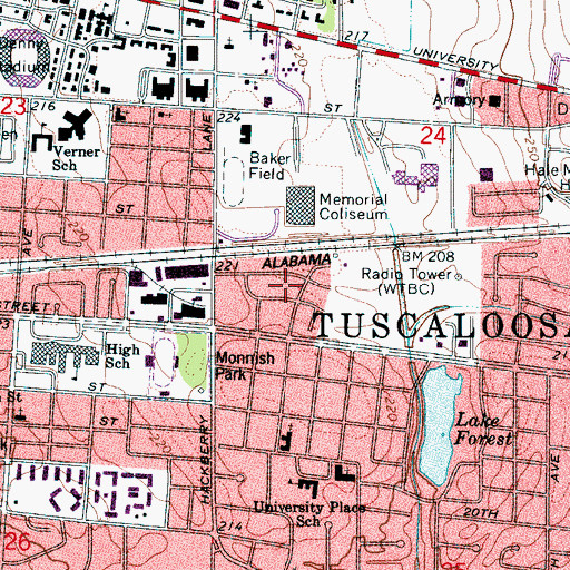 Topographic Map of Cloverdale, AL