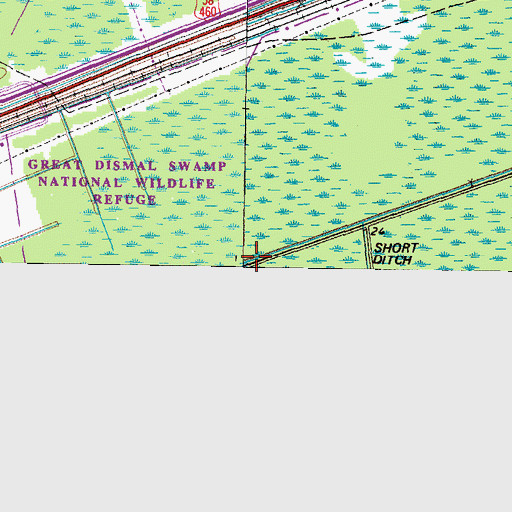 Topographic Map of Cypress Borough, VA