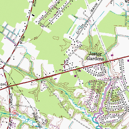 Topographic Map of Western Branch Borough, VA