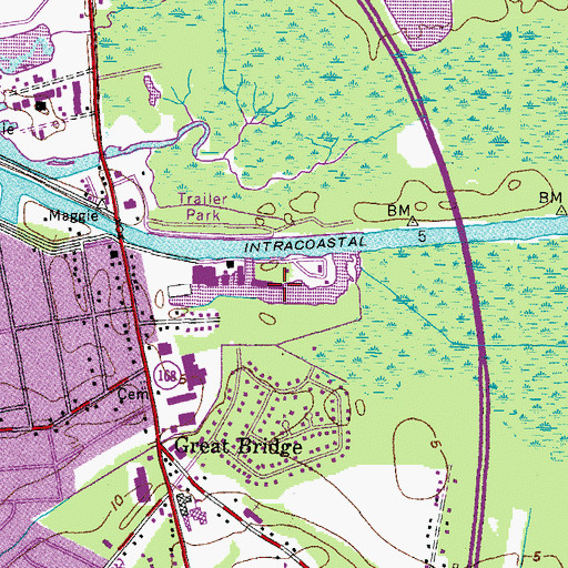 Topographic Map of Atlantic Yacht Basin, VA