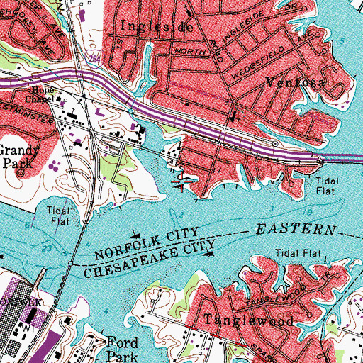 Topographic Map of Moseley Creek, VA