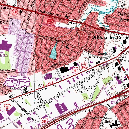 Topographic Map of Westgate Plaza Shopping Center, VA