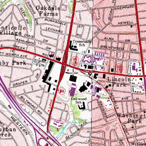 Topographic Map of Tidewater Shopping Center, VA