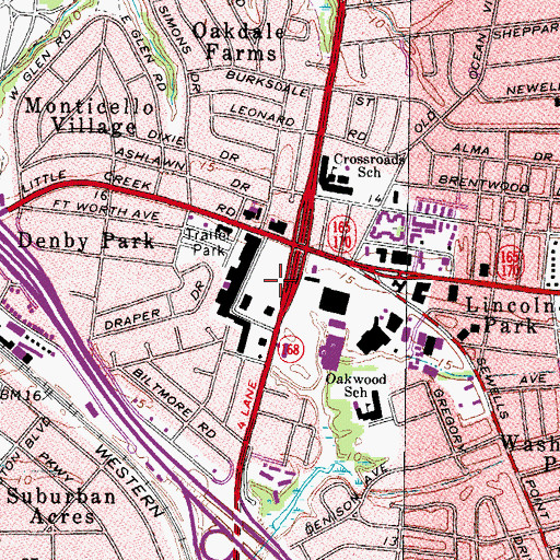 Topographic Map of Southern Shopping Center, VA