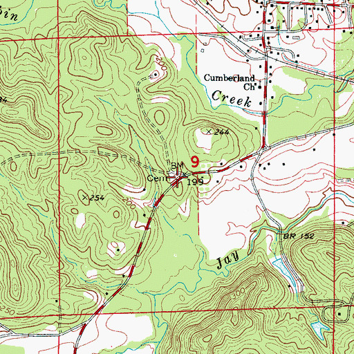 Topographic Map of Coker Cemetery, AL