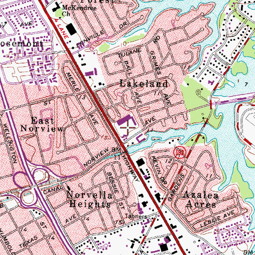 Topographic Map of Bromley Shopping Center, VA