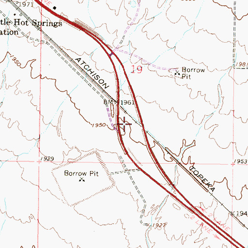 Topographic Map of Morristown Overpass, AZ
