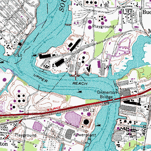 Topographic Map of Elizabeth River Terminals, VA