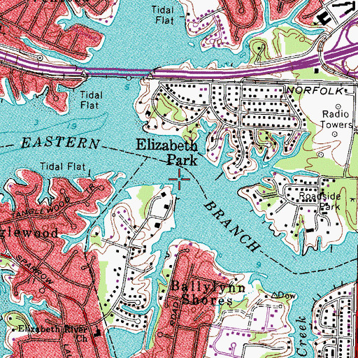 Topographic Map of Bare Point, VA