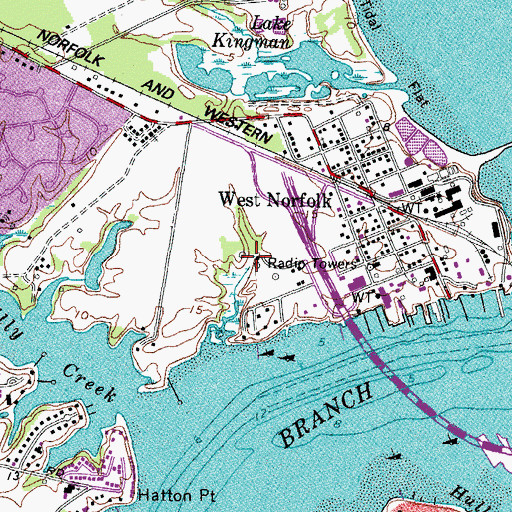 Topographic Map of WRAP-AM (Norfolk), VA