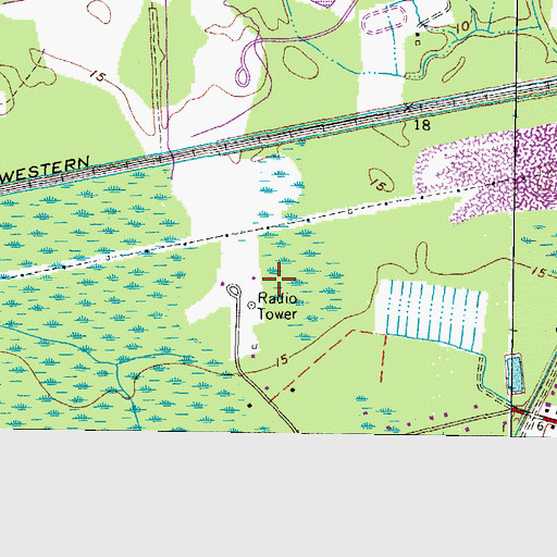 Topographic Map of WYFI-FM (Norfolk), VA