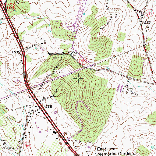 Topographic Map of Chestnut Ridge, VA