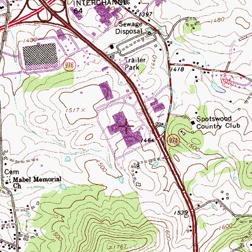 Topographic Map of Valley Mall, VA