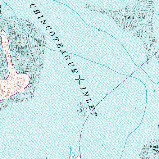 Topographic Map of Chincoteague Inlet, VA