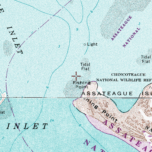 Topographic Map of Fishing Point, VA
