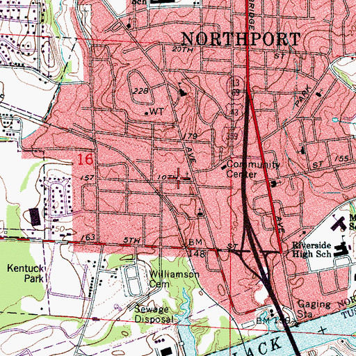 Topographic Map of Convent Assembly of God Church, AL