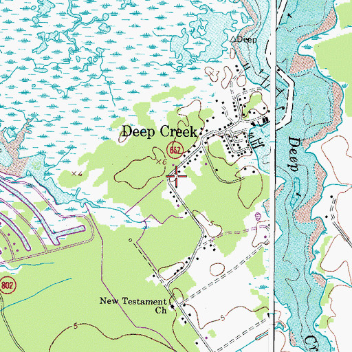 Topographic Map of Accomack County, VA