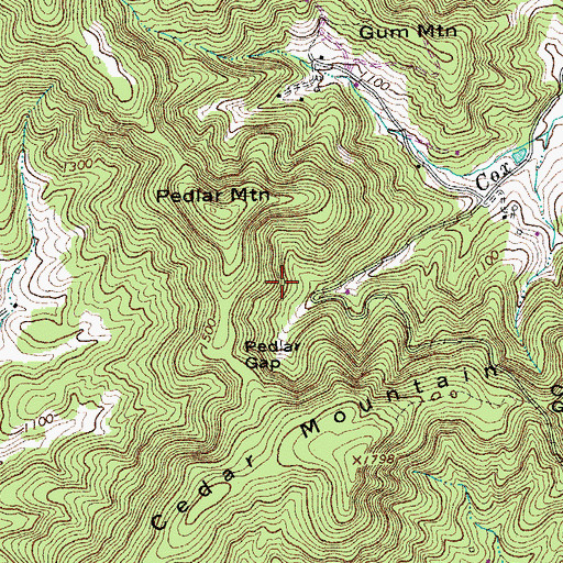 Topographic Map of Amherst County, VA