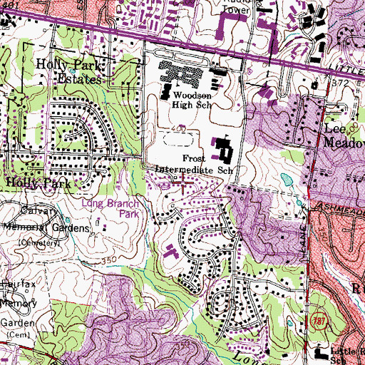 Topographic Map of Fairfax County, VA